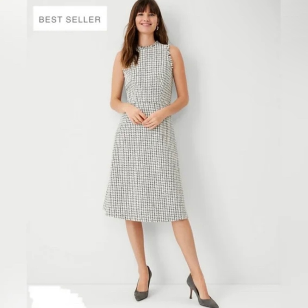 Ann Taylor Fringe Tweed Dress
